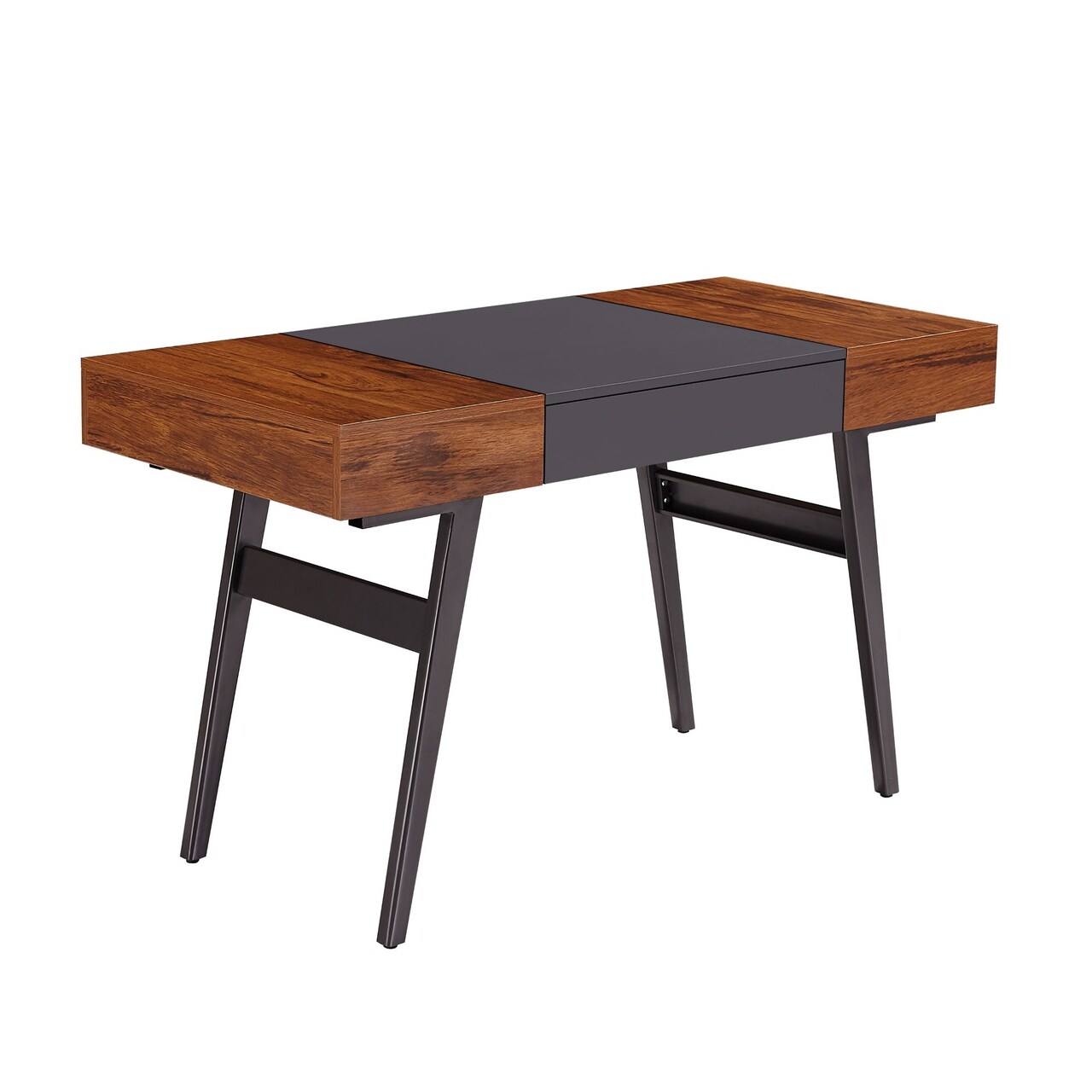Techni Office Solutions 51.25" Brown and Black Durable Rectangular Writing Desk